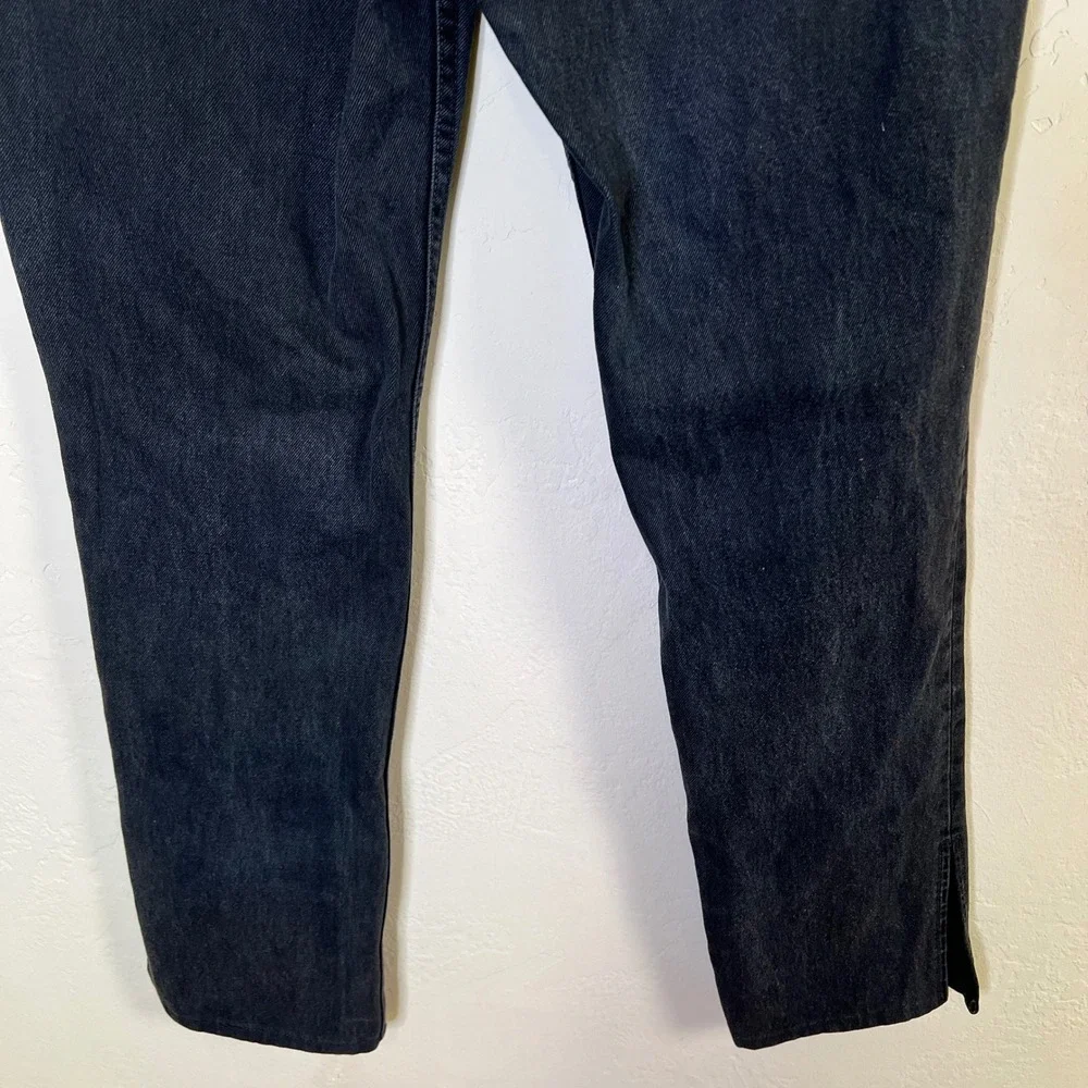 GRLFRND The Hailey Black Straight Leg Jeans Cropped Side Slit Hem Size 27 - Picture 7 of 16